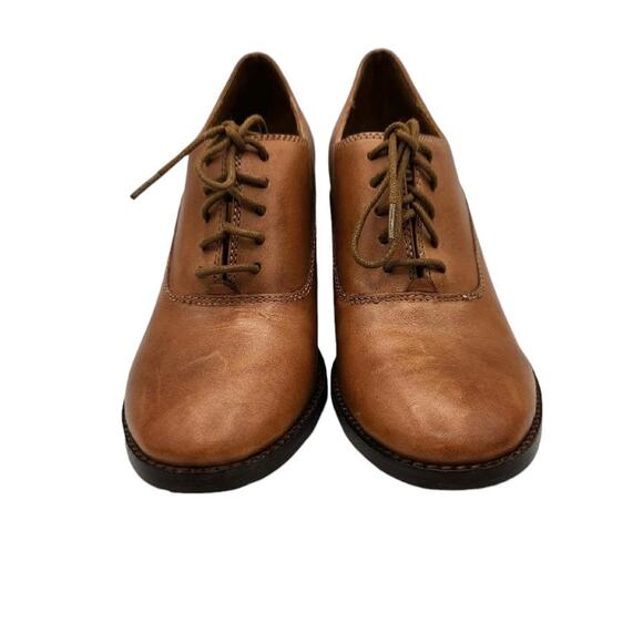 Patricia Nash Anna Block Heel Oxfords Tan Brown Leather Women's Size 6 - Picture 4 of 13